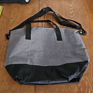 AARP Grey Black Zippered Tote Bag Removable Adjustable straps 19 x 15